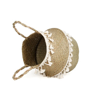 Boho Decor Wicker Baskets Storage Hand Woven Rattan Basket