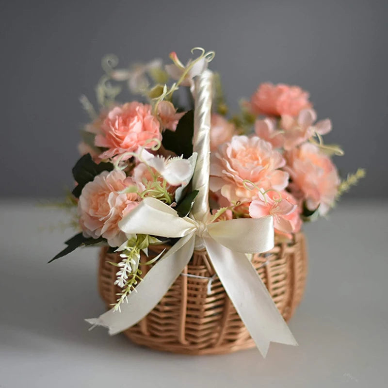 Woven Flower Basket Rattan Storage Basket