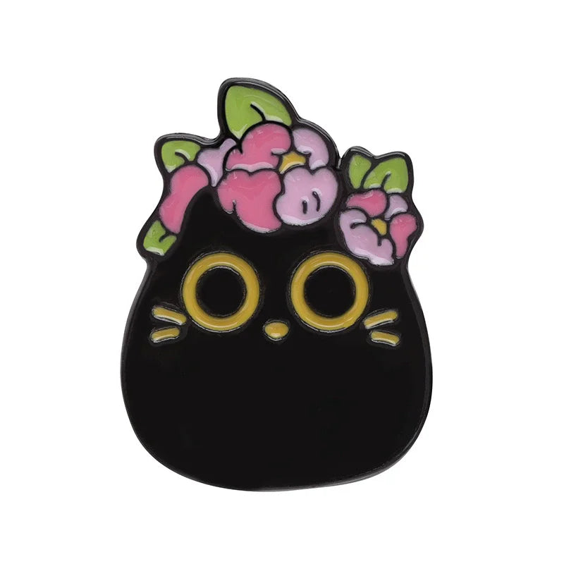 Cats in Plants Enamel Pins 