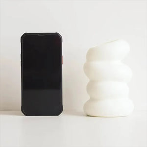 1Pc Plastic Spiral White Vase