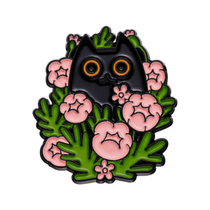 Cats in Plants Enamel Pins 