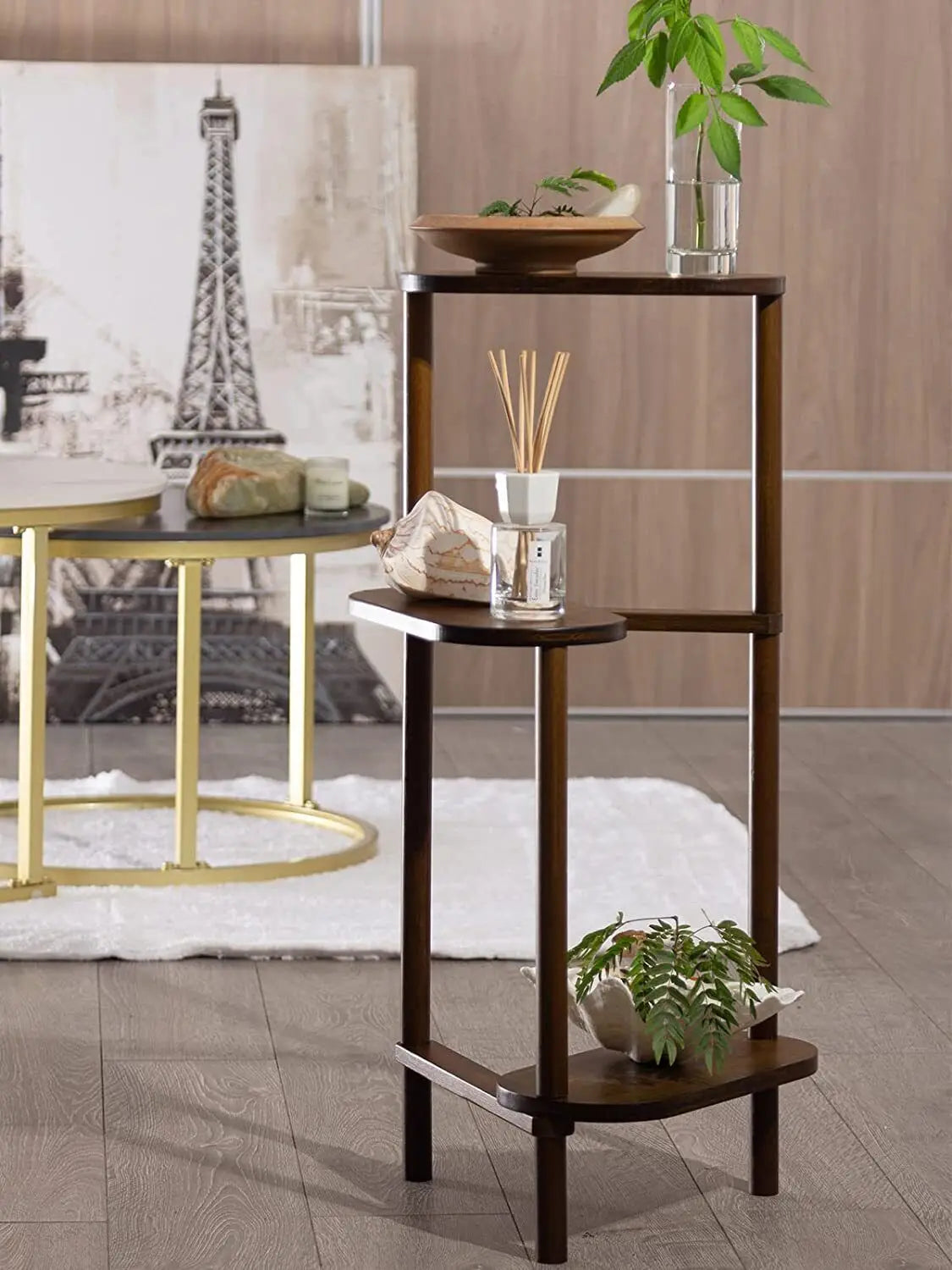 3 Tier Bamboo Tall Corner Plant Rack Planter Stand