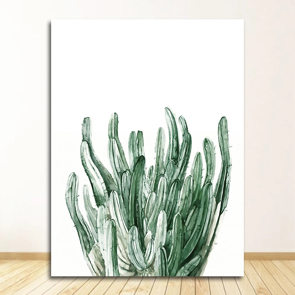 Scandinavian Style Tropical Plants Poster Green Leaves Decorative Picture Modern