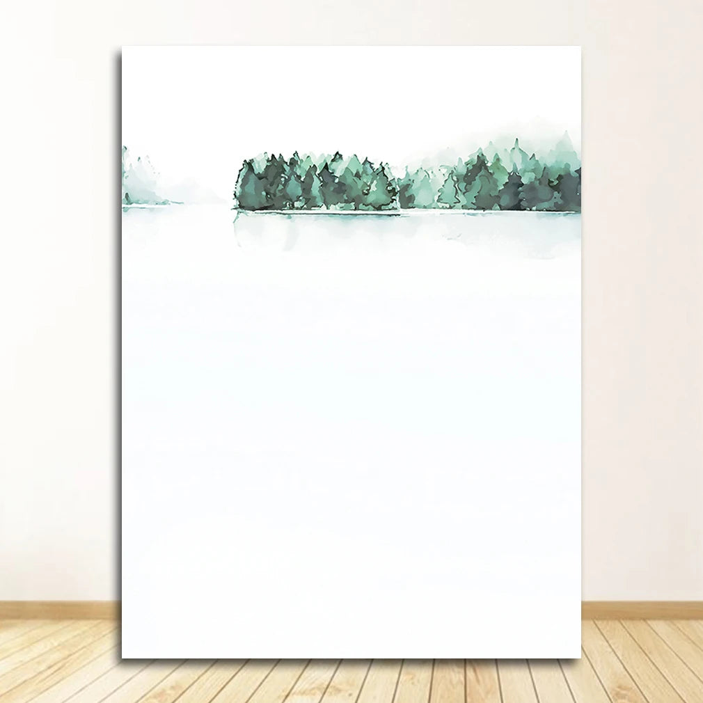 Scandinavian Style Tropical Plants Poster Green Leaves Decorative Picture Modern