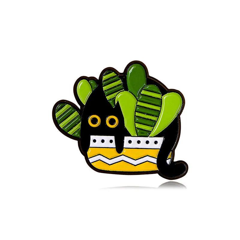 Cats in Plants Enamel Pins 