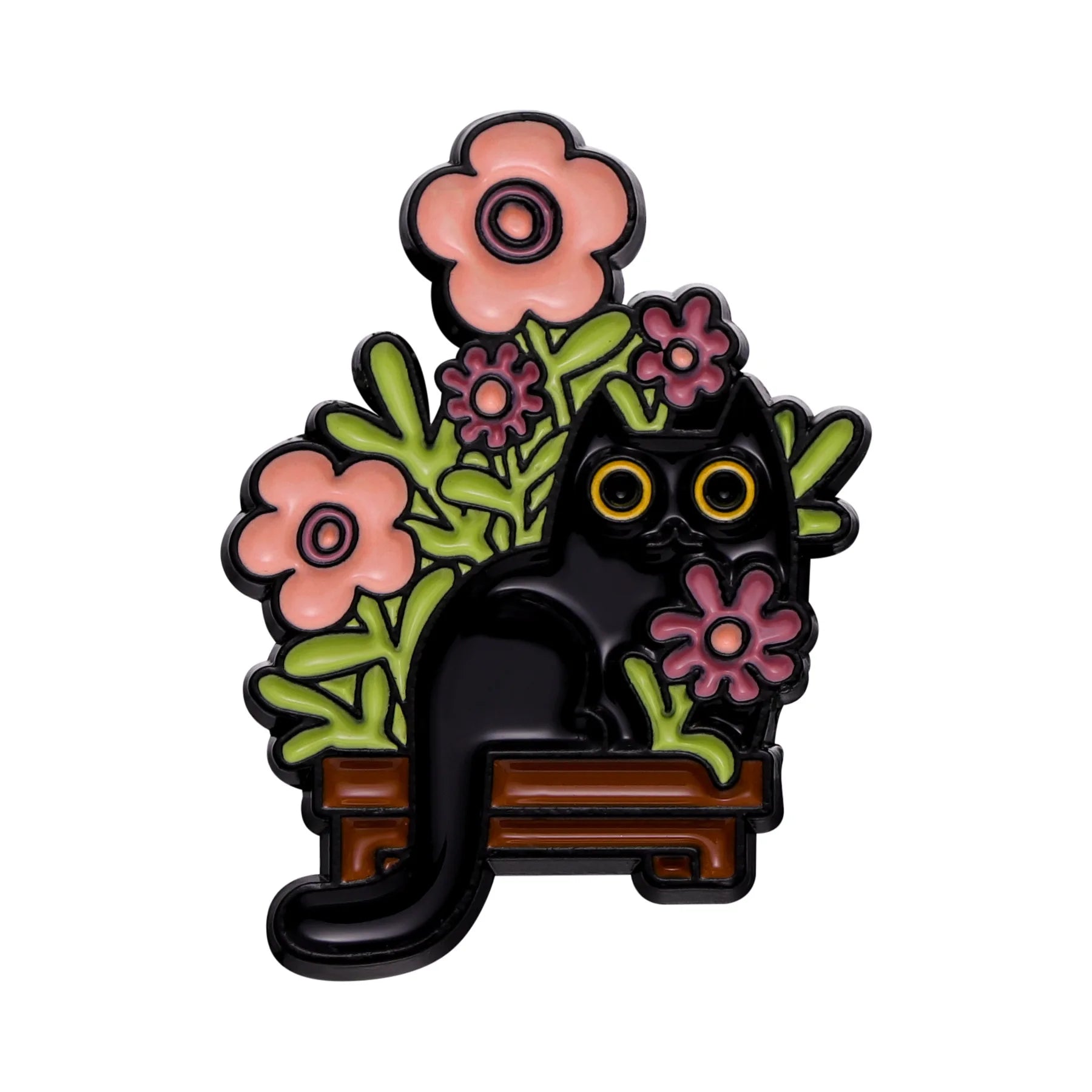 Cats in Plants Enamel Pins 