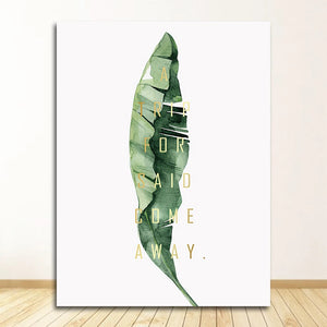 Scandinavian Style Tropical Plants Poster Green Leaves Decorative Picture Modern