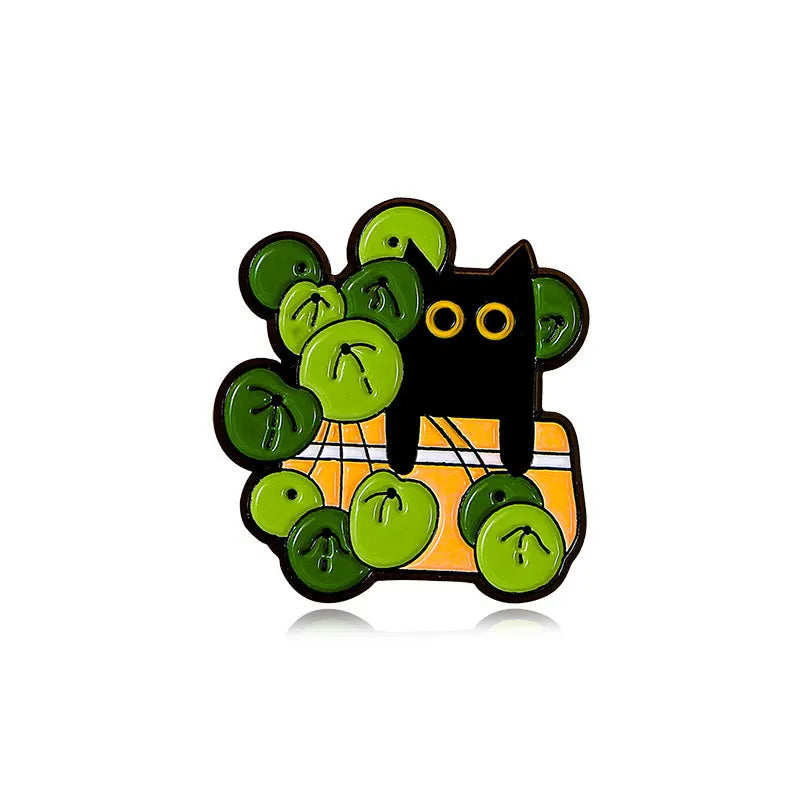 Cats in Plants Enamel Pins 
