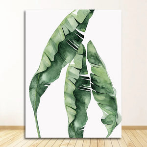 Scandinavian Style Tropical Plants Poster Green Leaves Decorative Picture Modern