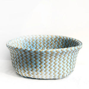 Boho Decor Striped Wicker Storage Baskets