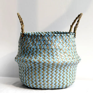 Boho Decor Striped Wicker Storage Baskets