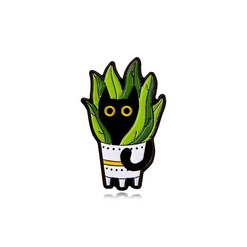 Cats in Plants Enamel Pins 