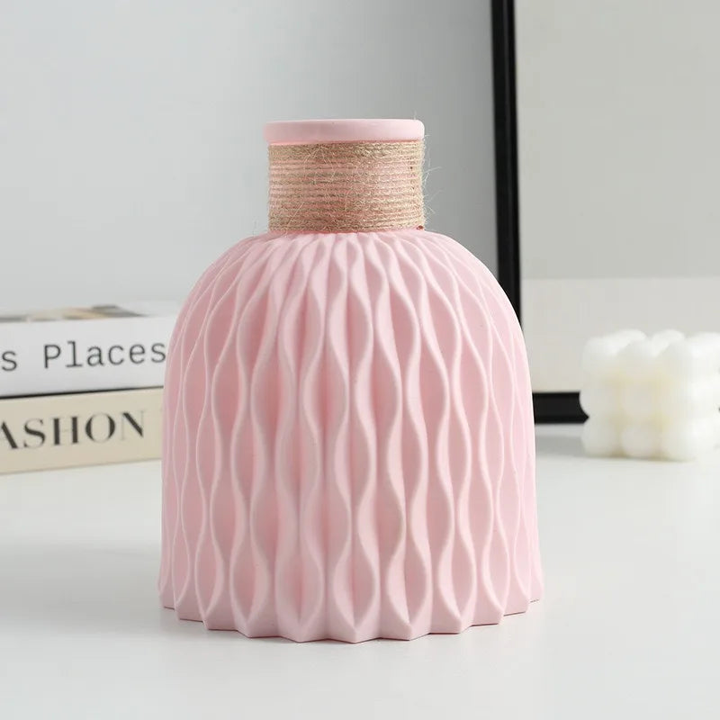 1Pc Pineapple Pattern Twine Imitation Ceramic Plastic Vase
