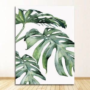 Scandinavian Style Tropical Plants Poster Green Leaves Decorative Picture Modern