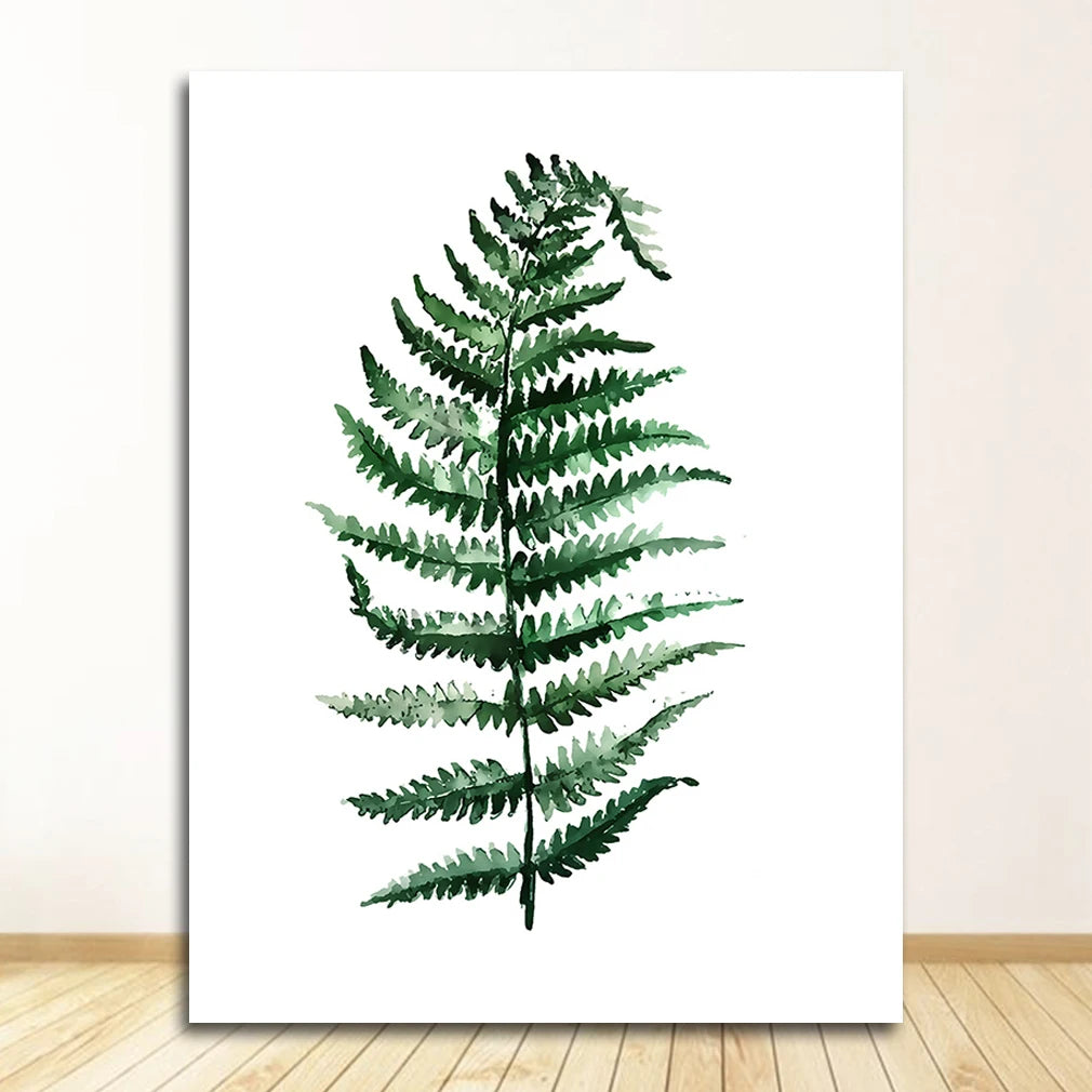 Scandinavian Style Tropical Plants Poster Green Leaves Decorative Picture Modern